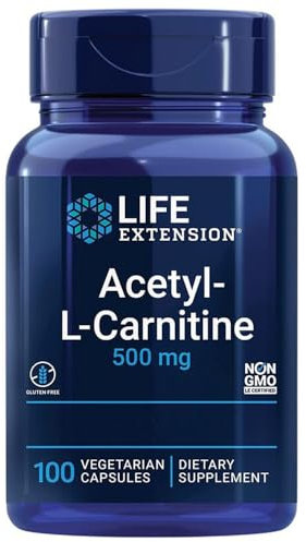 Life Extension, Acetyl-L-Carnitin, 100 vegetarische Kapseln, 1000mg Acetyl-L-Carnitin je Dosis, Glutenfrei, Sojafrei, GMO frei, Geschmacksneutral
