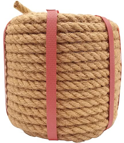 Chmentnanza 1/2 Inch x 100 Ft Hemp Rope - Natural Twisted Twine for Cat Scratcher Repair, DIY Crafts, Gardening, Gift Wrapping & Home Decor (220 lbs Break Strength, Vintage Brown)