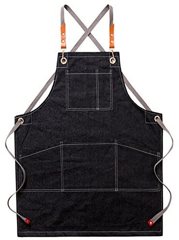 BATTTX Arbeitsschürze Herren,Robuste Werkzeugschürze for Männer, Arbeitsschürze Mit Werkzeugtaschen for Küche, Garten, Keramik, Werkstatt, Garage Und Mehr