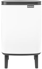 Brabantia - Mülleimer Bo Hi 7L mit Soft-Close-Deckel, herausnehmbarem Inneneimer und Transportgriff - Für Bad, Schlafzimmer und Home Office - Mattschwarz