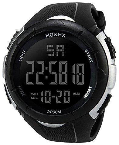 Routefuture Montre Sport Homme Digitale avec Grand Cadran Analogique et LED Numérique, Digital Montre Bracelet Homme Garçon, Chronographe, Bracelet en Résine