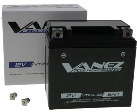 GEL Batterie VANEZ YTX5L-BS 12V 5Ah Roller Motorrad Mofa kompatibel mit Yamaha MBK kompatibel mit Piaggio