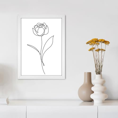 Nutabevr Bilderrahmen Weiß, A4 (21 x 29,7 cm) Dünner Rahmen,Holz-Bilderrahmen Vertikalen oder Horizontalen Aufhängen, Bildhalter Puzzle Holzrahmen,Geeignet für Wohnzimmer,Schlafzimmer,Büro