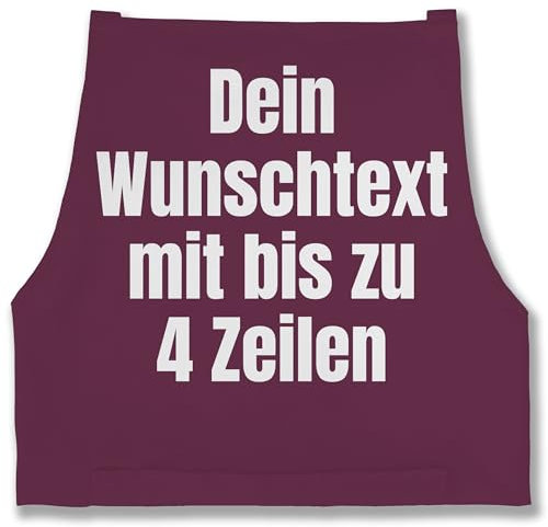 Schürze - Aufdruck selbst gestalten - Wunschtext I Eigener Text I Custom Text - 85x69 - Aubergine - kochschürze die man bedrucken kann kochschuerze maenner personalisierte datum schürzen