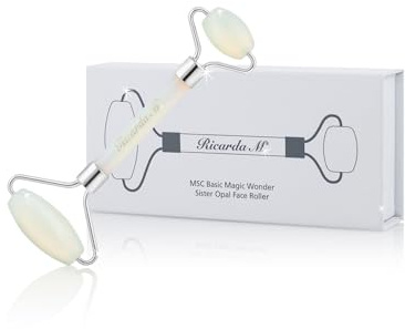 Ricarda M. Gesichtsroller aus Opal – kühlender Face Roller für Massage, Lymphdrainage & Anti-Aging, glättet Fältchen & fördert strahlende Haut