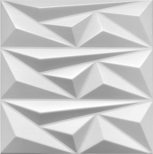 Deccart - 3D Wandpaneele 50x50 cm - Paneele Wand Wall Panels Deko Wandverkleidung Innen Panel Deckenverkleidung Decke Deckenpaneele Platten Styropor EPS-Polystyrol Topaz 2 m², 8 Stück,weiß