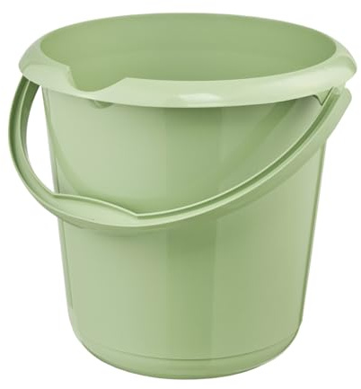 keeeper Eimer mit Ausguss, integrierter Mess-Skala und ergonomischem Griff, 10 l, Mika Eco Line, Grün (Eco Grass Green)