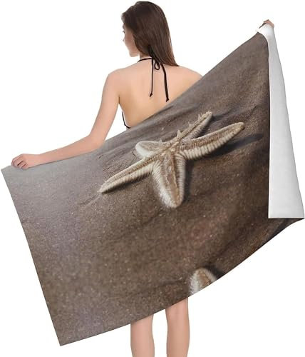 okoikfc 3D Strandtuch 150x200 cm Seestern Badetuch Groß Seestern Microfaser Handtücher Weich Schnell Trocknen Strandhandtuch Herren Frauen Badetücher, Strandtücher Strandlaken Handtuch A825