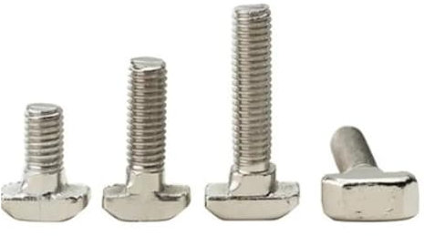 10PCS 5PCS M5 M6 M8 T Bolzen Aluminium Stecker T Kopf Schrauben Schrauben for 20/30/40/45 aluminium Profile (Color : Silver, Size : 30-M6X20 10PCS)