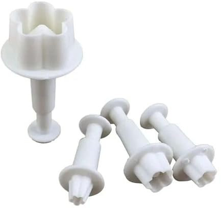 4 Pcs Flower Plunger Cookie Cutter DIY Blossom Flower Cake Fondant Mold Plastic Cake Decorating Tools Accessories Cookie Cutters for Plastic, Baking Tools and Accessories