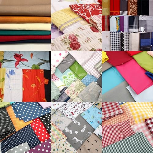 Stoffpaket 5 kg Gemischt | Mix aus Polsterstoffe, Dekostoffe, Polyester, Baumwolle, Leinen, Mischgewebe, Bettwäschestoffe, Musselin, Jersey und French Terry