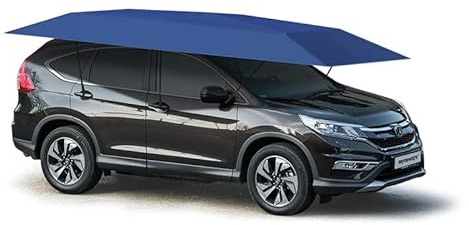 KELUNIS Tienda De Campaña para Coche Totalmente Automática. Cochera Móvil Toldo para Coche A Prueba De Sol con Control Remoto con Cargador Extraíble,Azul,4.2m