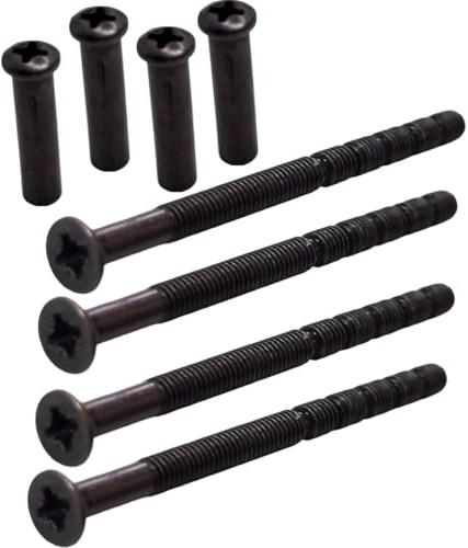 Lot de 4 vis M4 pour poignée de porte en bronze avec manchon de connexion mâle vers femelle pour poignée de porte, boutons, rosaces et autres