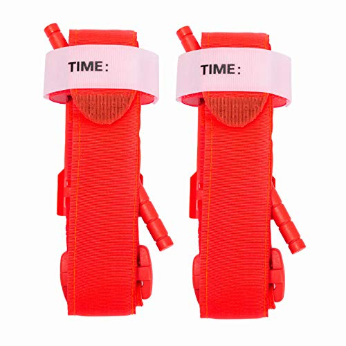 Tourniquets, Notfall-Outdoor-Tourniquet Erste Hilfe Taktische lebensrettende Blutungskontrolle, Einhandbedienung des hämostatischen Verbandes, 2 Stück Orange
