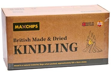 4 Boxes of Maxchips Kindling Wood, Kiln Dried. Great for Stoves, Open Fires, Multi Fuel Stove, Chiminea, Fire Pits and Pizza Ovens. Delivery Included.