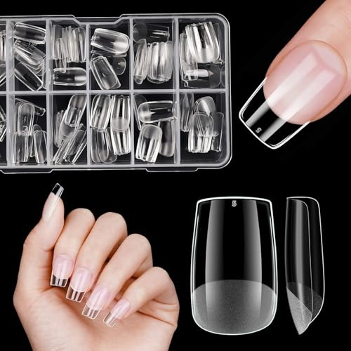 Quadrat Nageltipps Kurz, Full Cover Nail Tips Für Gelnägel in 12 Größen, Venares 120 Stück Weiche Soft Gel Press On Nägel Quadrat Kurz, Künstliche Nähe Zum Aufkleben