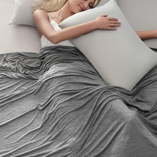 COVACURE Kühldecke Kühlende Decke 150x200 cm – Cooling Sleep Decke aus Funktionsmaterial – Leichte Sommerdecke für Schlafzimmer & Sofa (Grau)
