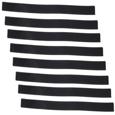 TIDTALEO 8pcs Elastic Leg Straps for Biking Comfortable and Secure Pant Clips for Outdoor Activities Like Hiking Fishing and Camping Black Tape Design
