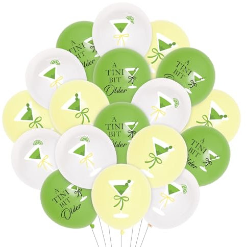 Kreatwow 45pcs Martini Birthday Balloon Decorations A Tini Bit Older Martini Party Decor Green Margarita Cocktail Bow Martini Bar Weenies And Tinis Bachelorette Bridal Shower Party Supplies