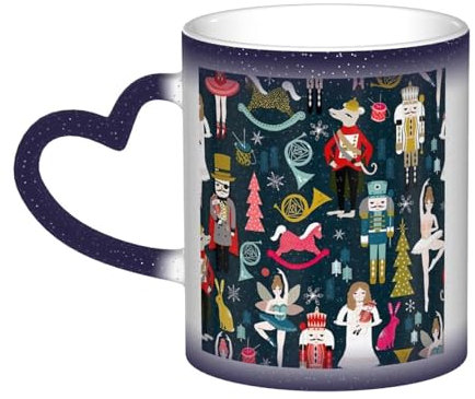 Rich&Rabbit Tasse en céramique sensible à la chaleur pour femme Motif casse-noisette Ballet danse de Noël