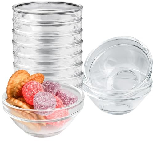 Jogoico Ciotole di Vetro 10 Pezzi Ciotole Vetro Piccole 75 ml Mini Ciotoline per Salse Piccole Piatto per Salsa Di Soia Da Immersione Ingredienti da CucinaTapas Dessert