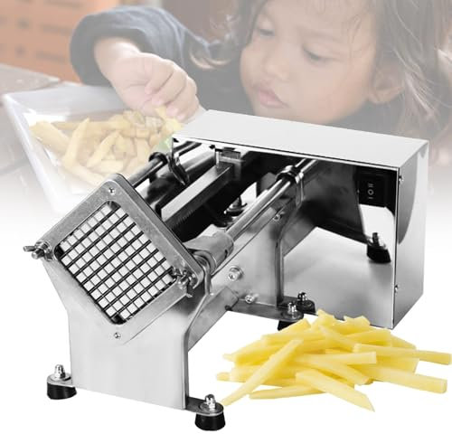 VNATWGOO Coupe-Frites éLectrique à 3 Lames Interchangeables, Coupe-Pommes De Terre Et Carottes Automatique Coupe-Concombres, pour Cuisines Professionnelles