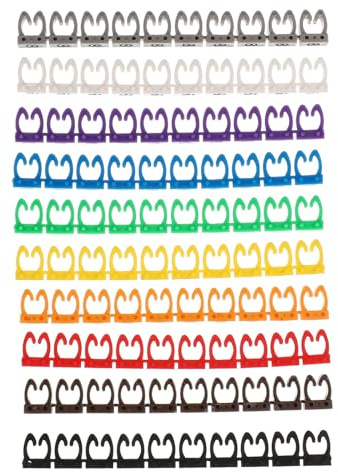 SOIMISS 100 Pièces Identificateurs D'étiquettes de Câbles Multicolores en Plastique Réutilisables Faciles à Installer pour Gestion et Identification des Câbles