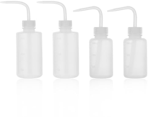 Classicseali 4 stycken tatueringsvattenflaskor, Squeeze flaska, liten, laboratorieflaska, tvättflaska, tatueringsflaska, squeeze flaska för växtvård, vinägret, rengöringsmedel tillbehör (150/250 ml)
