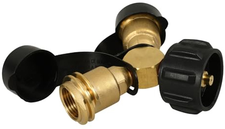 HEMOTON Raccord en t pour Réservoir De Propane Et Brûleur à Gaz pour Camping, Séparateur en y Compatible Pol, Adaptateur De Gaz pour Réchaud Et Barbecue, Accessoire Pratique Et Étanche