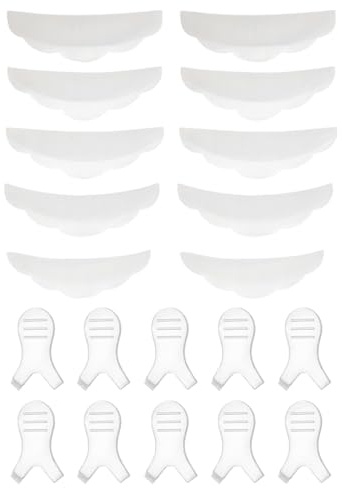 KEQAR 1 Set Accesorios para Lifting de Pestañas Incluye 10 Cepillos en Forma de Y 5 Pares de Moldes de Silicona Herramientas para Lifting de Pestañas Peine para Pestañas (transparente)
