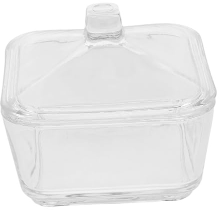 Warmhm Sucrier Transparent avec Couvercle Verre pour Cubes de Sucre Récipient Solide et Élégant pour Bureau Café et Maison Facile à Ouvrir Recharger