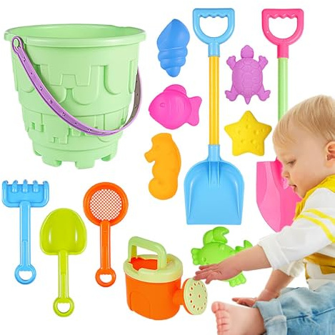 Giocattoli Da Spiaggia Per Sabbia,Gioco all'Aperto con Stampini di Animali - Set di Giocattoli con Secchiello e Pala da Sabbia - Per Bambini, Ragazzi E Ragazze, Estate, Giochi All Aperto, Compleanno,