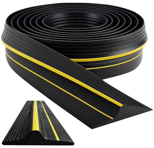 Universal Garage Door Seal Bottom Floor Rubber Threshold Weatherproof | Garage Door Bottom Threshold Seal Strip, Self Adhesive Rubber Seal for Garage Doors Floor Doors, Black, 3m×100mm×25mm