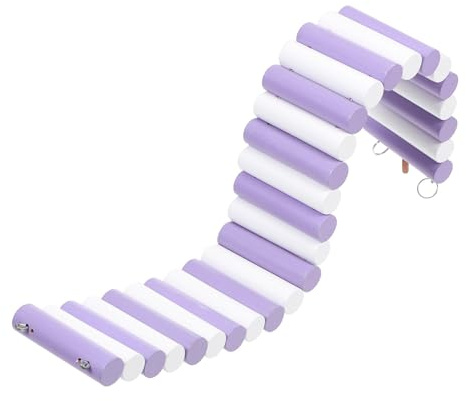 BETOOKY Pont Hamster en Bois et Acier Inoxydable Jouet Suspendu Encourageant l'exercice Coordination Échelle Décorative pour Hamster et Lapin Décoration de Bureau