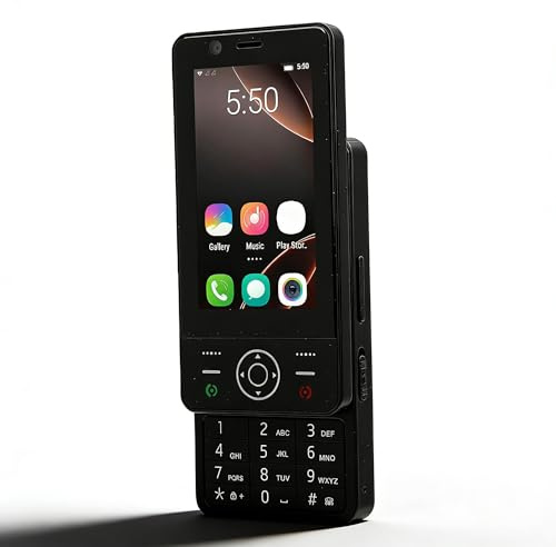 Sxhlseller Teléfono Deslizante 4G Desbloqueado, Smartphone para Personas Mayores con Pantalla Táctil de 3 Pulgadas, Doble Ranura SIM, Botón SOS, Puerto Tipo C, para Personas Mayores y Uso (Black)