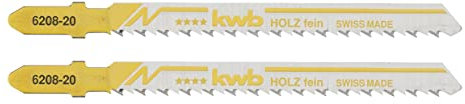 kwb Lames scie sauteuse bois HCS, tige en T, coupe fine, denture inversée, surface polie, sciure dégagée rapidement, durabilité accrue