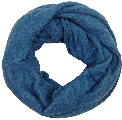Damen Loop Schal/Schlauchschal/Rundschal, trendy gestyltes Design, Umfang 160 cm, Breite 60 cm, Farbe Petrol meliert