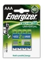 Rechargeable Battery, ENERGIZER Universal, AAA, HR03, 1.2V, 500mAh, 4 pcs