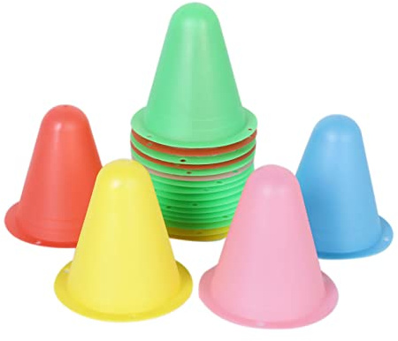 Cono di plastica Flessibile Set Coni di Traffico di Allenamento Sportivo 20 Pezzi (Colore Casuale)