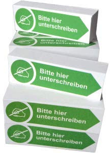 Litfax Haftnotizen - Bitte hier unterschreiben Pfeil nach rechts neutral grün