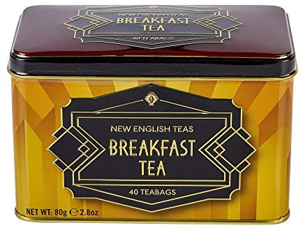 Art Deco English Breakfast Tea Tin 40 Teabags