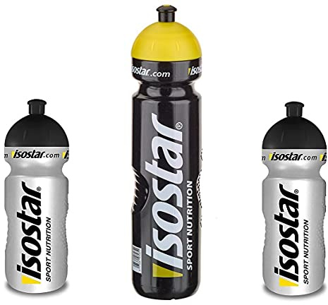 Isostar Sport Trinkflasche 500-650 ml + 1000 ml - BPA-frei - Wasserflasche für Laufen, Radfahren, Gym, Wandern - Praktischer und auslaufsicherer Push & Pull Verschluss