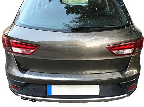 Recambo | Protector de Parachoques trasero | Compatible con Seat Leon ST Combi | a Partir de 2014 | Acero Inoxidable Mate | Protección borde de carga