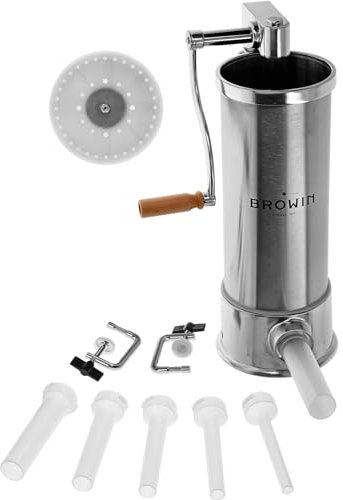 Browin 311006 Vertical Sausage Filler, 5 kg, 6 Funnels from 14 mm to 35 mm, 18/8 Stainless Steel
