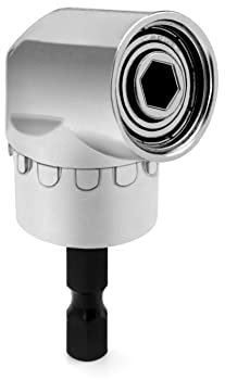 QWORK® 105° Rechtwinkliger Winkelschrauber Vorsatz Adapter, 1/4-Zoll Schnellwechsel Magnetischen Bithalter mit Sechskantschaft, Multifunktions-Winkelbohrer