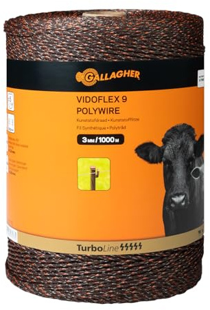 Gallagher 1000 m Vidoflex 9 TurboLine Plus Weidezaunlitze (terra)