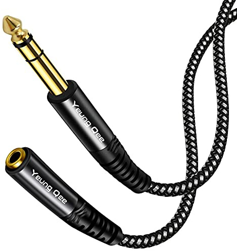 6.35mm to 3.5mm Headphones Adapter Cable, 6.35mm 1/4 Male to 3.5mm 1/8 Female Stereo Audio Extension Cable Compatible for Amplifiers, Guitar Amp, Piano, Home Theater Devices, or Mixing Console (6M)