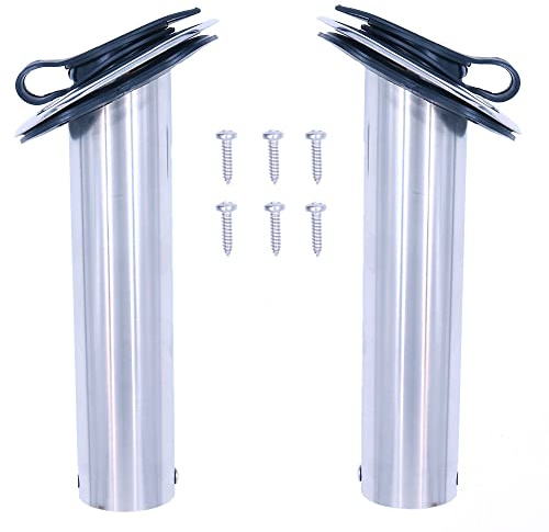 ZONADAH 2X Heavy Duty Edelstahl 316 Angelrutenhalter, Marine Grade, Flush Mount Angelrutenhalter, 30 Grad