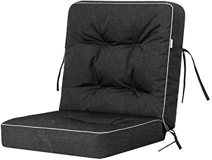 Bjird Bankauflage für Gartenmöbel, Gartenbank, Polsterauflage für Hollywoodschaukel, Auflagen für Gartenschaukelkissen, Sitzkissen, Stuhlauflage, Indoor/Outdoor - Schwarz - 60 cm (1 Stück)