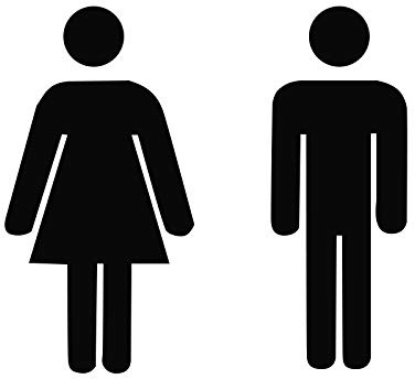 WC-Schild, WC-Schild, selbstklebende WC-Beschilderung für Männer und Frauen, Acryl-Aufkleber, WC-Symbol, Tür-Wandaufkleber für Unternehmen, Unternehmen, Zuhause, Hotel, Einkaufszentrum (schwarz)